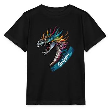 Majestic Griffin - Guardian of the Skies - Stanley/Stella MINI CREATOR Kids’ T-Shirt - black - Front - Mikhail (115cm)