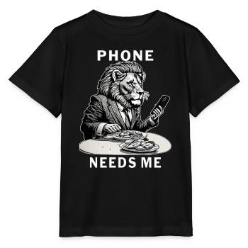 SMARTPHONE PHONE NEEDS ME - Stanley/Stella MINI CREATOR Kids’ T-Shirt - black - Front - Mikhail (115cm)