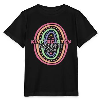 Kindergarten Absolvent 2024 Regenbogen Einschulung - Stanley/Stella Kinder T-Shirt MINI CREATOR  - Schwarz - Vorne - Mikhail (115cm)