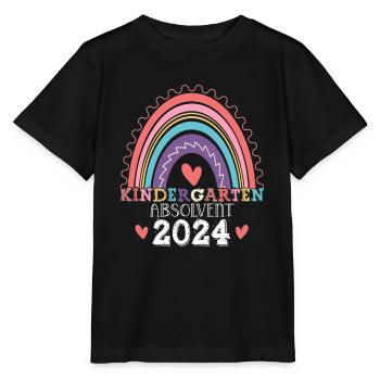 Kindergarten Absolvent 2024 Regenbogen Einschulung - Stanley/Stella Kinder T-Shirt MINI CREATOR  - Schwarz - Vorne - Mikhail (115cm)