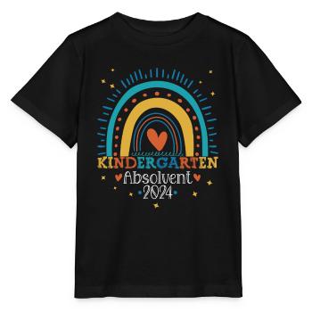 Kindergarten Absolvent 2024 Regenbogen Einschulung - Stanley/Stella Kinder T-Shirt MINI CREATOR  - Schwarz - Vorne - Mikhail (115cm)