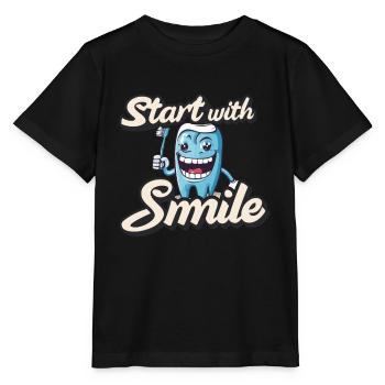 Start With Smile - Stanley/Stella MINI CREATOR Kids’ T-Shirt - black - Front - Mikhail (115cm)