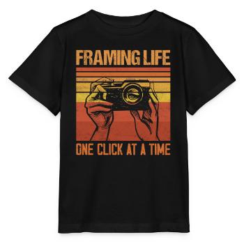 Encadrer la vie un clic à la fois photographie Camer - T-shirt bio MINI CREATOR Stanley/Stella Enfant - noir - Devant - Mikhail (115cm)