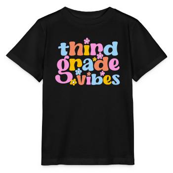 Troisième année Vibes Troisième année Équipe Rétro 100 - T-shirt bio MINI CREATOR Stanley/Stella Enfant - noir - Devant - Mikhail (115cm)