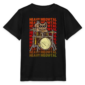 Heavy Meowtal Cat Heavy Metal Rock Headbanger Ro - T-shirt bio MINI CREATOR Stanley/Stella Enfant - noir - Devant - Mikhail (115cm)