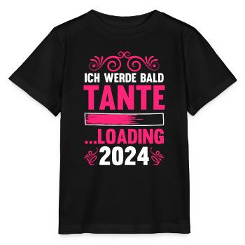 Werdende Tante 2024 - Stanley/Stella Kinder T-Shirt MINI CREATOR  - Schwarz - Vorne - Mikhail (115cm)