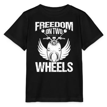 Freedom On Two Wheels Moped Scooter - Stanley/Stella MINI CREATOR Kids’ T-Shirt - black - Front - Mikhail (115cm)