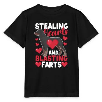 Stealing hearts and blowing up farts - Stanley/Stella MINI CREATOR Kids’ T-Shirt - black - Front - Mikhail (115cm)