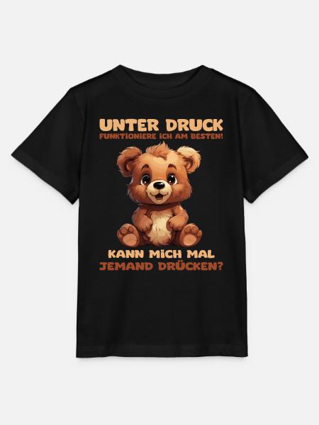 Lustiger Spruch mit Bärchen. Unter Druck - Stanley/Stella Kinder T-Shirt MINI CREATOR  - Schwarz