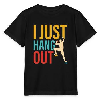 I Just Hang Out Boulder Climbing - Stanley/Stella MINI CREATOR Kids’ T-Shirt - black - Front - Mikhail (115cm)