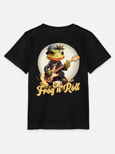 Lustiger Frosch mit Gitarre, Spruch - Stanley/Stella Kinder T-Shirt MINI CREATOR - Schwarz
