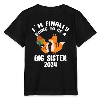 Finally Going To Be A Big Sister Foxes - Stanley/Stella MINI CREATOR Kids’ T-Shirt - black - Front - Mikhail (115cm)