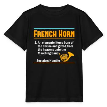 Französischer Horn -Spieler Hornist Messing Musik - Stanley/Stella Kinder T-Shirt MINI CREATOR  - Schwarz - Vorne - Mikhail (115cm)