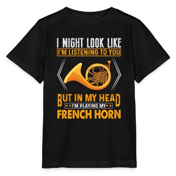Französischer Horn -Spieler Hornist Messing Musik - Stanley/Stella Kinder T-Shirt MINI CREATOR  - Schwarz - Vorne - Mikhail (115cm)