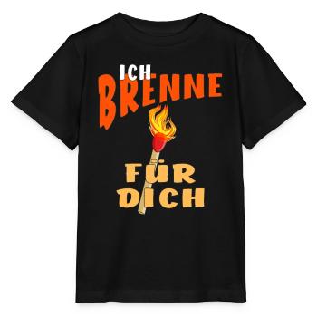 STREICHHOLZ ICH BRENNE FÜR DICH - Stanley/Stella Kinder T-Shirt MINI CREATOR  - Schwarz - Vorne - Mikhail (115cm)