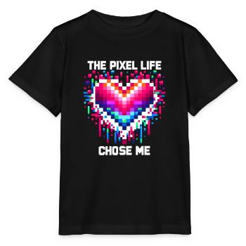Das Pixel-Leben hat mich auserwählt - Stanley/Stella Kinder T-Shirt MINI CREATOR  - Schwarz - Vorne - Mikhail (115cm)