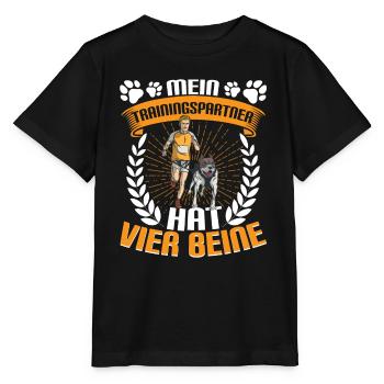 Canicross Hundesport - Stanley/Stella Kinder T-Shirt MINI CREATOR  - Schwarz - Vorne - Mikhail (115cm)