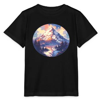 Mountain Mountains Mountain Mountains Mountain Landscape Mountaineer - Stanley/Stella MINI CREATOR Kids’ T-Shirt - black - Front - Mikhail (115cm)