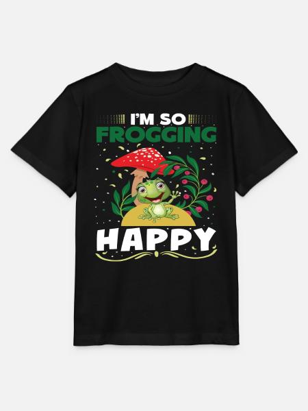 I´m so Frogging Happy - Stanley/Stella Kinder T-Shirt MINI CREATOR  - Schwarz