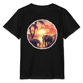 Elephant, Elephant, Pachyderm, Animal, Africa, Safari - Stanley/Stella MINI CREATOR Kids’ T-Shirt - black - Front - Mikhail (115cm)