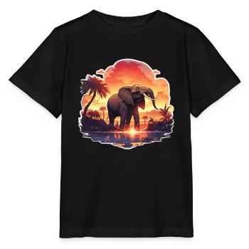 Elephant, Elephant, Pachyderm, Animal, Africa, Safari - Stanley/Stella MINI CREATOR Kids’ T-Shirt - black - Front - Mikhail (115cm)
