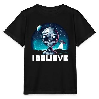 Drôle Alien Alien Croire - T-shirt bio MINI CREATOR Stanley/Stella Enfant - noir - Devant - Mikhail (115cm)