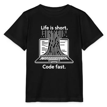 La vie est rapide - T-shirt bio MINI CREATOR Stanley/Stella Enfant - noir - Devant - Mikhail (115cm)