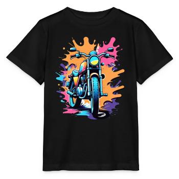 moto vintage style retro - graffiti - T-shirt bio MINI CREATOR Stanley/Stella Enfant - noir - Devant - Mikhail (115cm)
