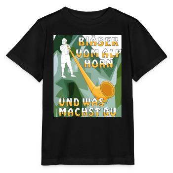 BLÄSER VOM ALPHORN - Stanley/Stella Kinder T-Shirt MINI CREATOR  - Schwarz - Vorne - Mikhail (115cm)
