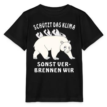 EISBÄR SCHÜTZT DAS KLIMA - Stanley/Stella Kinder T-Shirt MINI CREATOR  - Schwarz - Vorne - Mikhail (115cm)