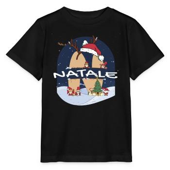 Toller Natale-Name mit Weihnachtsmannmütze im Weihnachtsthema - Stanley/Stella Kinder T-Shirt MINI CREATOR  - Schwarz - Vorne - Mikhail (115cm)