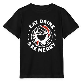 Essen, trinken und fröhlich sein - Stanley/Stella Kinder T-Shirt MINI CREATOR  - Schwarz - Vorne - Mikhail (115cm)