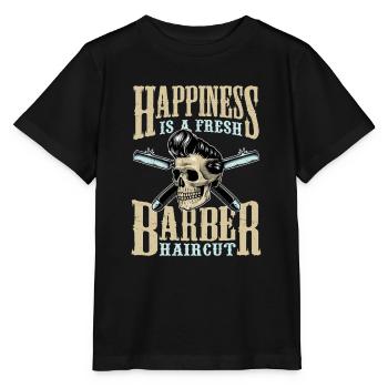Le bonheur est un frais coupe de cheveux - T-shirt bio MINI CREATOR Stanley/Stella Enfant - noir - Devant - Mikhail (115cm)