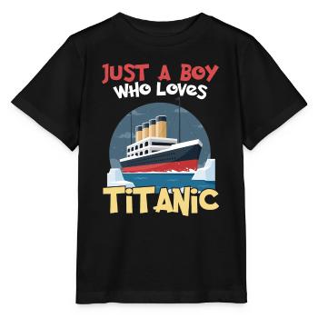 Les Titanic Ship Boys qui adorent le RMS Titanic - T-shirt bio MINI CREATOR Stanley/Stella Enfant - noir - Devant - Mikhail (115cm)