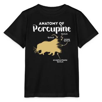 Anatomie Des Stachelschweins Naturliebhaber Stich - Stanley/Stella Kinder T-Shirt MINI CREATOR  - Schwarz - Vorne - Mikhail (115cm)