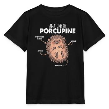 Anatomie Des Stachelschweins Naturliebhaber Stich - Stanley/Stella Kinder T-Shirt MINI CREATOR  - Schwarz - Vorne - Mikhail (115cm)
