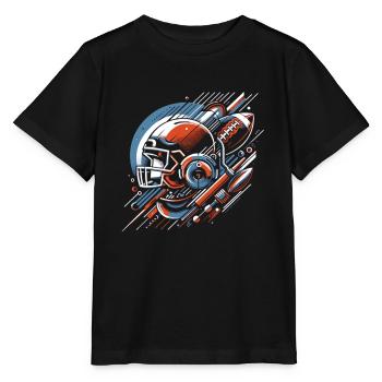 American Football Football Football Helm Football - Stanley/Stella Kinder T-Shirt MINI CREATOR  - Schwarz - Vorne - Mikhail (115cm)