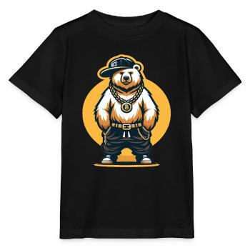 Bär Bären Bärenkopf Bär Braunbär Bären - Stanley/Stella Kinder T-Shirt MINI CREATOR  - Schwarz - Vorne - Mikhail (115cm)