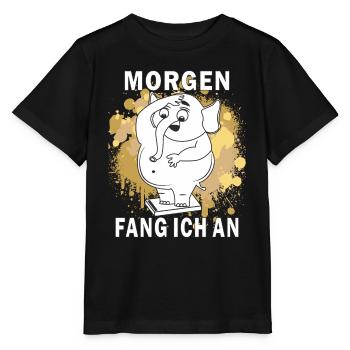 ABNEHMEN MORGEN FANG ICH AN - Stanley/Stella Kinder T-Shirt MINI CREATOR  - Schwarz - Vorne - Mikhail (115cm)