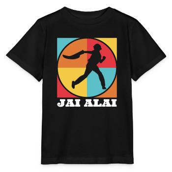 Rétro Jai Alai Pelote Basque Raquette La Plus Rapide - T-shirt bio MINI CREATOR Stanley/Stella Enfant - noir - Devant - Mikhail (115cm)