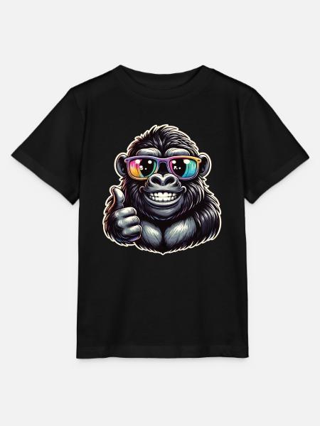 Gorilla mit Sonnenbrille - Stanley/Stella Kinder T-Shirt MINI CREATOR  - Schwarz