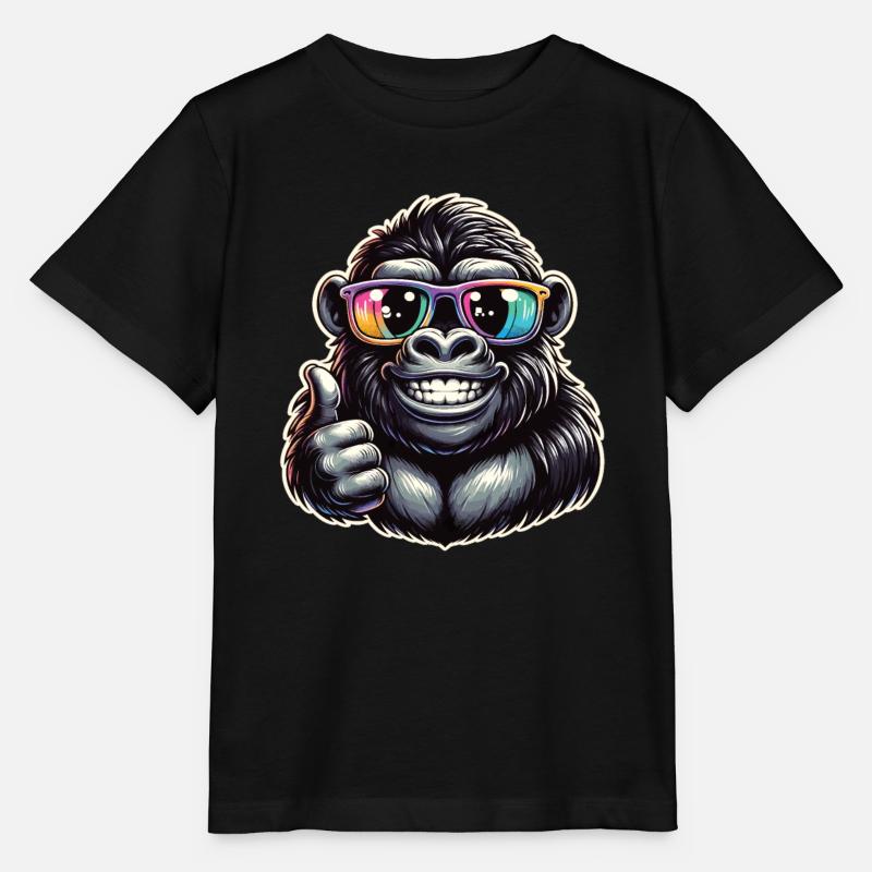 Gorilla mit Sonnenbrille - Stanley/Stella Kinder T-Shirt MINI CREATOR  - Schwarz