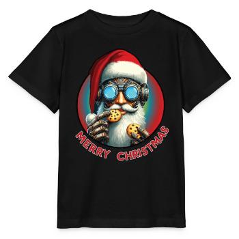 Weihnachtsmann Cyberpunk - Stanley/Stella Kinder T-Shirt MINI CREATOR  - Schwarz - Vorne - Mikhail (115cm)