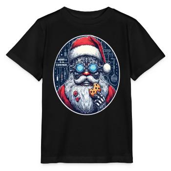 Weihnachtsmann Cyberpunk - Stanley/Stella Kinder T-Shirt MINI CREATOR  - Schwarz - Vorne - Mikhail (115cm)