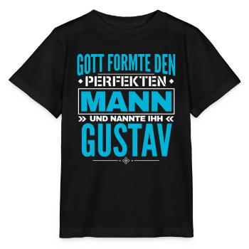 Gustav Name Design - Stanley/Stella Kinder T-Shirt MINI CREATOR  - Schwarz - Vorne - Mikhail (115cm)