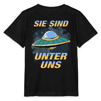 UFO SIE SIND UNTER UNS - Stanley/Stella Kinder T-Shirt MINI CREATOR  - Schwarz - Vorne - Mikhail (115cm)