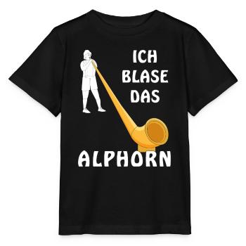 ICH BLASE DAS ALPHORN - Stanley/Stella Kinder T-Shirt MINI CREATOR  - Schwarz - Vorne - Mikhail (115cm)