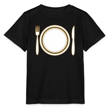 PLATE CUTLERY - Stanley/Stella MINI CREATOR Kids’ T-Shirt - black - Front - Mikhail (115cm)