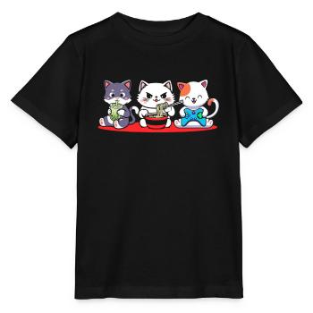 Chat Boba Thé Bubble Tea Gaming Gamer Ramen Anime - T-shirt bio MINI CREATOR Stanley/Stella Enfant - noir - Devant - Mikhail (115cm)