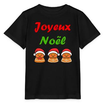 Joyeux noel pain d'épice - T-shirt bio MINI CREATOR Stanley/Stella Enfant - noir - Devant - Mikhail (115cm)